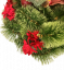 Smuteční věnec borovicový exclusive poinsettia vánoční hvězda, jablíčka, šišky, bobule a doplňky 40cm