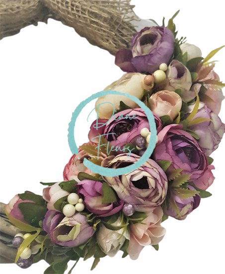 Плетен венец Ø 20 см, лилав, лютиче