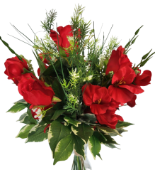 Künstliche Bunter Strauß Exclusive Rosen, Gladiolen, Accessoires 53cm