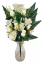 Ruža a Alstroméria kytica krémová x12 52cm umelá