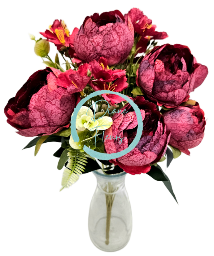 Exclusive Buchet de Bujori 50cm flori artificiale roşu