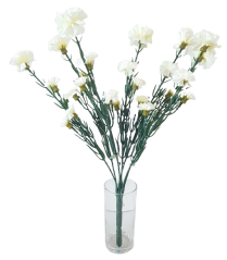 Umelé Karafiáty kytica x7 43cm biela