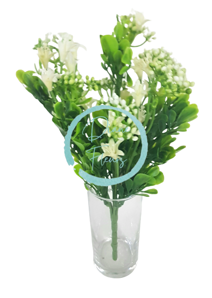 Umjetni buket s malim cvjetovima i bobicama 24cm