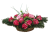 Frumos aranjament de doliu de trandafiri artificiali si accesorii 53cm x 27cm x 23cm roz, burgundia
