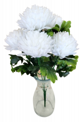 Künstliche Chrysanthemen Strauß x5 Weiß 50cm - Bestpreis