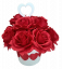Trandafiri artificiali cu inima în ghiveci 25cm x 28cm