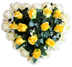 Artificial Wreath Heart Shaped with Roses 40cm x 40cm