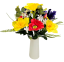 Artificial Narcissus, Iris, Poppies bouquet 42cm Yellow, Purple, Cream, Red