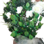 Künstliche Kranz Herz-förmig mit Rosen und Zubehör 70cm x 70cm Creme