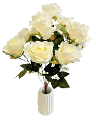Buchet de trandafiri x11 50cm crem flori artificiale