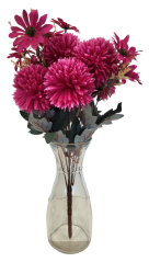 Künstlicher Chrysanthemen und Gänseblümchen strauß x10 46cm Weinrot
