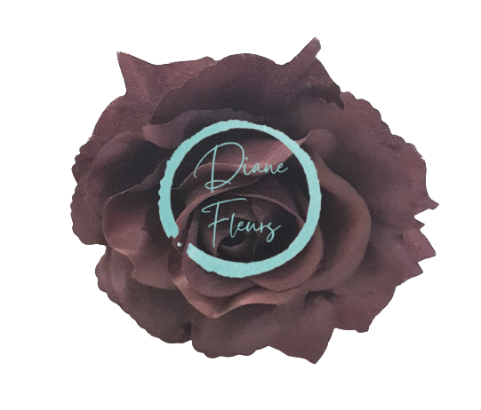 Cap de floare de trandafir O 3,9 inches (10cm) violet inchis flori artificiale