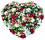 Coroană funerară inimă, trandafiri, crini și flori mici 65cm x 65cm artificială AS1080