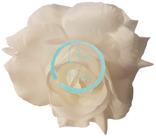 Glava cvijeta ruže O 10cm bijela umjetna