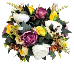 Wreath decorated with Roses, Peonies and Accessories 40cm