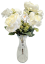 Künstlicher Strauß aus Pfingstrosen, Hortensien und Accessoires 42cm Creme