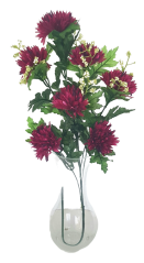 Künstliche Zweig Chrysanthemen x7 75cm Weinrote