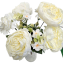 Изкуствен букет от божури, хортензии и аксесоари 42 см кремави