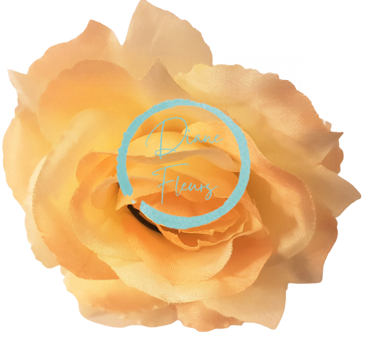 Ruža hlava kvetu O 10cm peach & krémová umelá