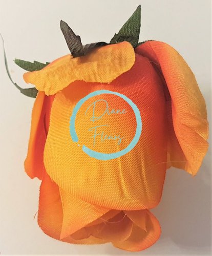 Rózsabimbó virágfej O 8cm narancssárga művirág