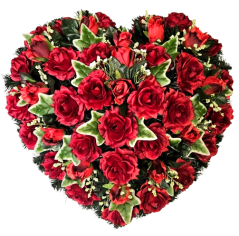 Artificial Wreath Heart Shaped with Roses 60cm x 60cm