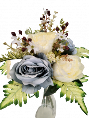 Vezani šopek Exclusive vrtnic, potonik in dodatkov 38 cm umetno