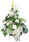 Luxus Díszített betontál fenyőből krizantém, liliom, százszorszép, orchidea és kiegészítők 62cm x 45cm x 60cm