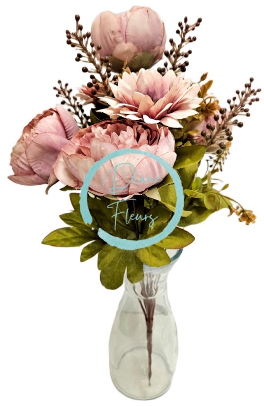 Artificial Peonies and Sunflowers luxury bouquet 50cm Pink
