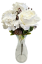 Изкуствен букет от рози, хортензии и аксесоари 44 см бял