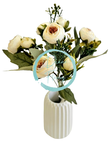 Ranunculus kytica x5 28cm krémová umelá