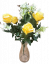 Ruža kytica x12 47cm žltá umelá
