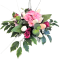 Trauergesteck aus künstliche Tulpen, Rosen, Veilchen, Ostereier und Accessoires 50cm x 40cm x 23cm