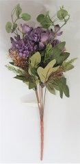 Chryzantémy kytica "7" 40cm fialová umelá