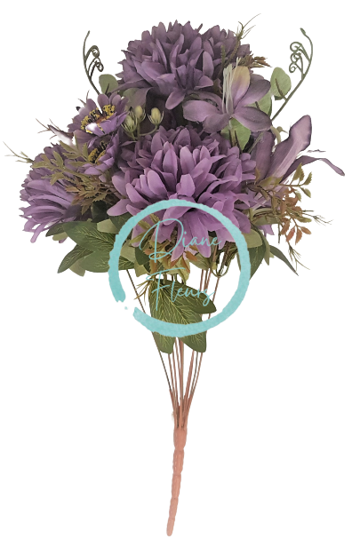 Buchet de Crizanteme & Crini "12" 50cm violet flori artificiale
