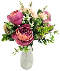 Umetni šopek potonike, osat, praprot in dodatki 50cm vijolična