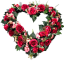 Smútočný veniec "Srdce" umelé ruže, ranunculus, bodliak a doplnky 70cm x 70cm