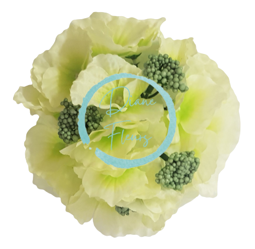 Artificial Hydrangea Head O 16cm Green
