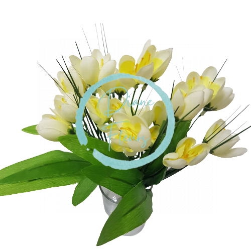 Artificial Crocus Flower bouquet x7 30cm Cream