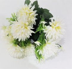 Buchet de crizanteme x9 45cm flori artificiale alb