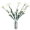Artificial Carnations bouquet x7 43cm White