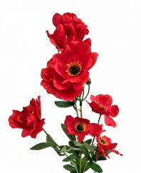 Künstlicher Mohnblumen 67cm Rot