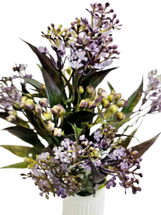 Dekorace přízdoba zeleň umělá 37cm fialová, zelená