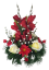 Smútočný aranžmán betonka exclusive umelá ruža, gladiola a doplnky Ø 27cm x 32cm