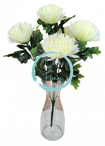 Künstliche Chrysanthemen Strauß x5 Creme 50cm - Bestpreis