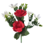 Kytice růže a eukalyptus červená, bílá 35cm umělá super cena