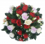 Sympathy Wreath with Artificial Roses and Peonies Ø 44cm red, purple, cream