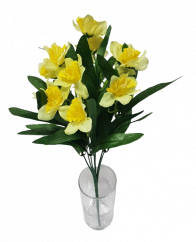 Narcis kytička x7 35cm žlutá umělá