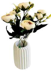 Artificial Ranunculus Bouquet x6 28cm Cream