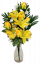 Růže a Lilie kytice x18 žlutá 62cm umělá