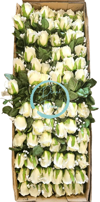 Ruža kusová 48cm umelá  - cena je za balenie 72ks krémová